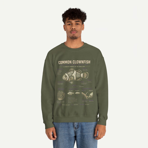 Common Clownfish Anatomy Sweatshirt – Marine Biology Graphic Pullover
