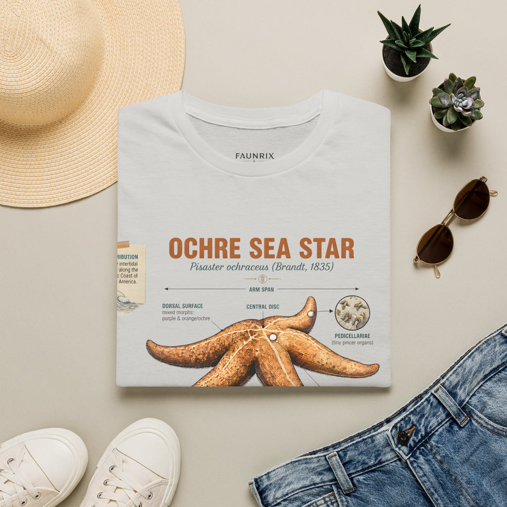 Sea Star Anatomy T-Shirt — Ochre Starfish Illustration Tee