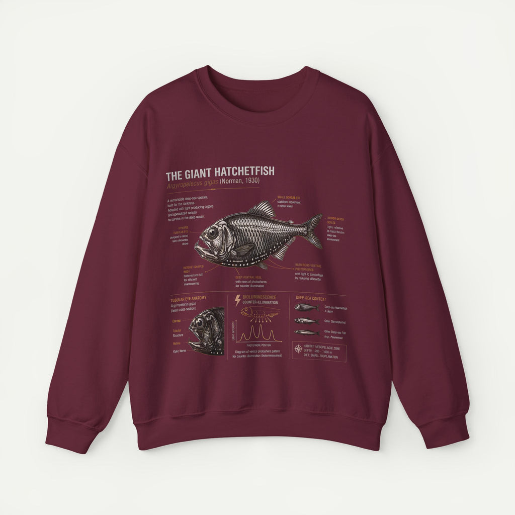 Hatchetfish Anatomy Sweatshirt — The Giant Hatchetfish Marine Science Crewneck