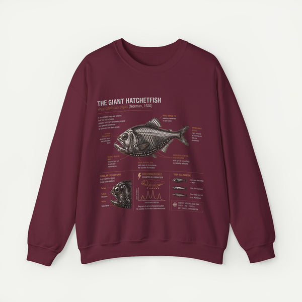 Hatchetfish Anatomy Sweatshirt — The Giant Hatchetfish Marine Science Crewneck