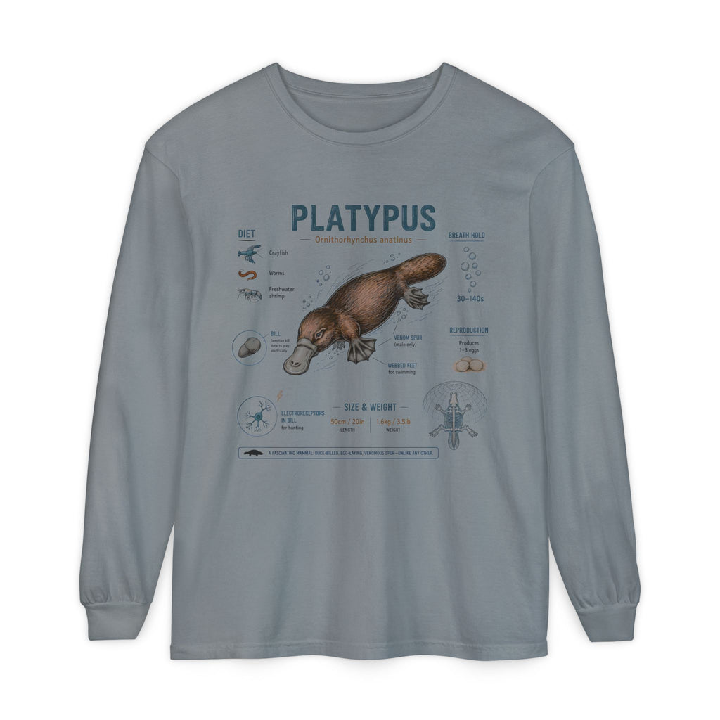 Platypus Anatomy Long Sleeve Tee — Illustrated Scientific Graphic