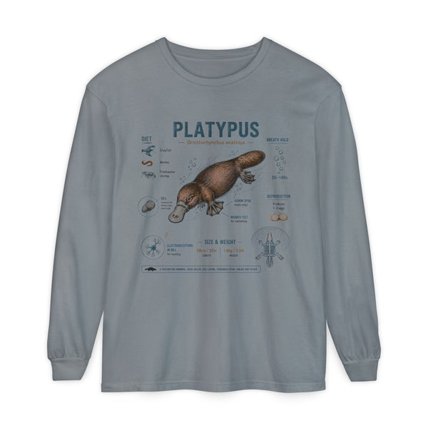 Platypus Anatomy Long Sleeve Tee — Illustrated Scientific Graphic