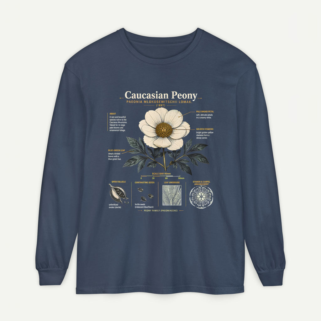 Botanical Diagram Long Sleeve Tee — Wild Rose Illustration