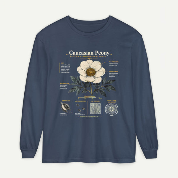 Botanical Diagram Long Sleeve Tee — Wild Rose Illustration