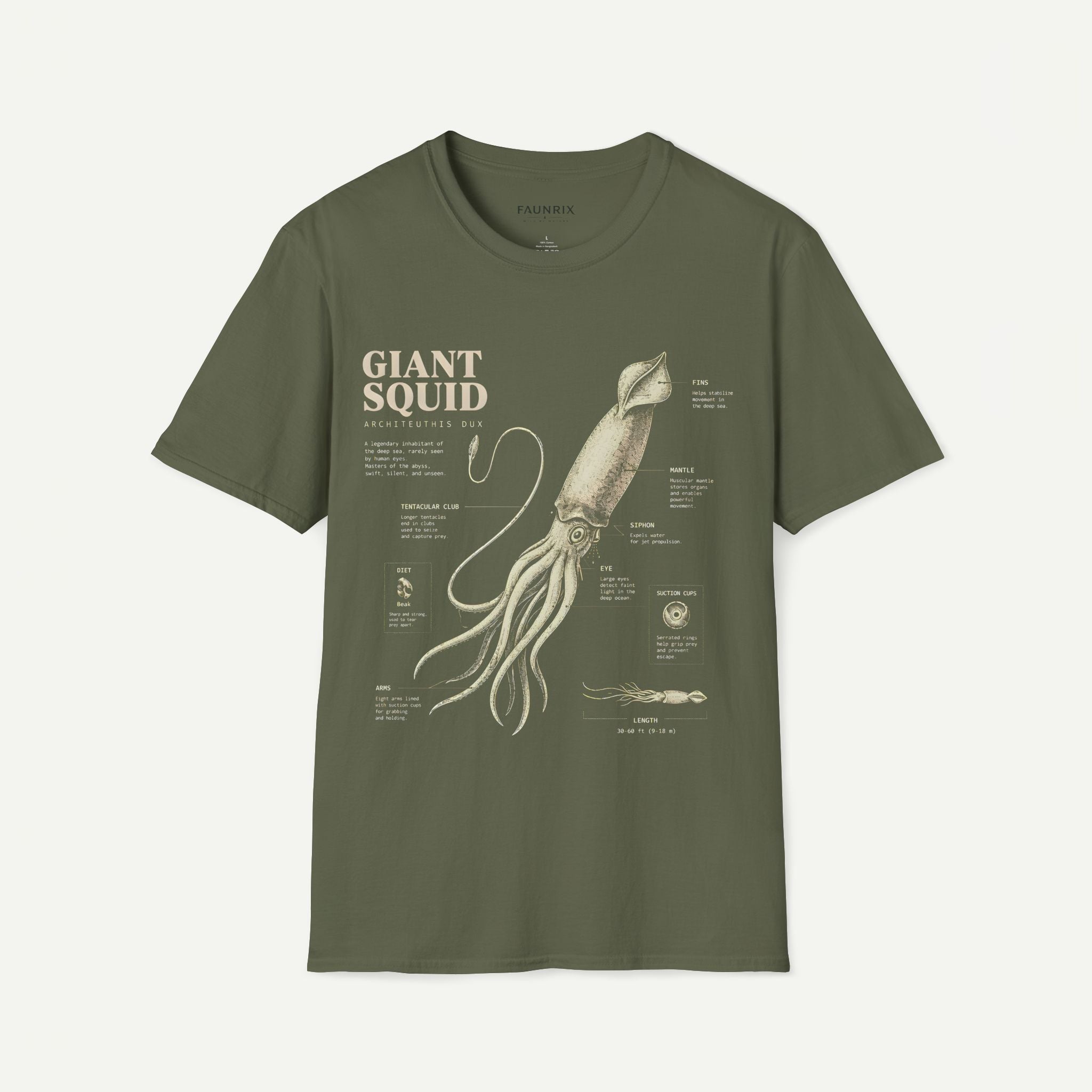 Giant Squid Anatomy T-Shirt — Vintage Marine Biology Graphic Tee Secondary image