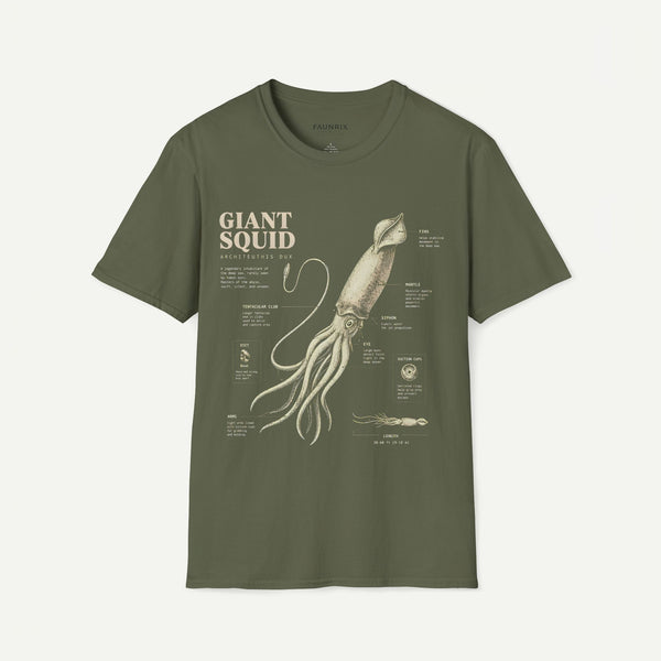 Giant Squid Anatomy T-Shirt — Vintage Marine Biology Graphic Tee