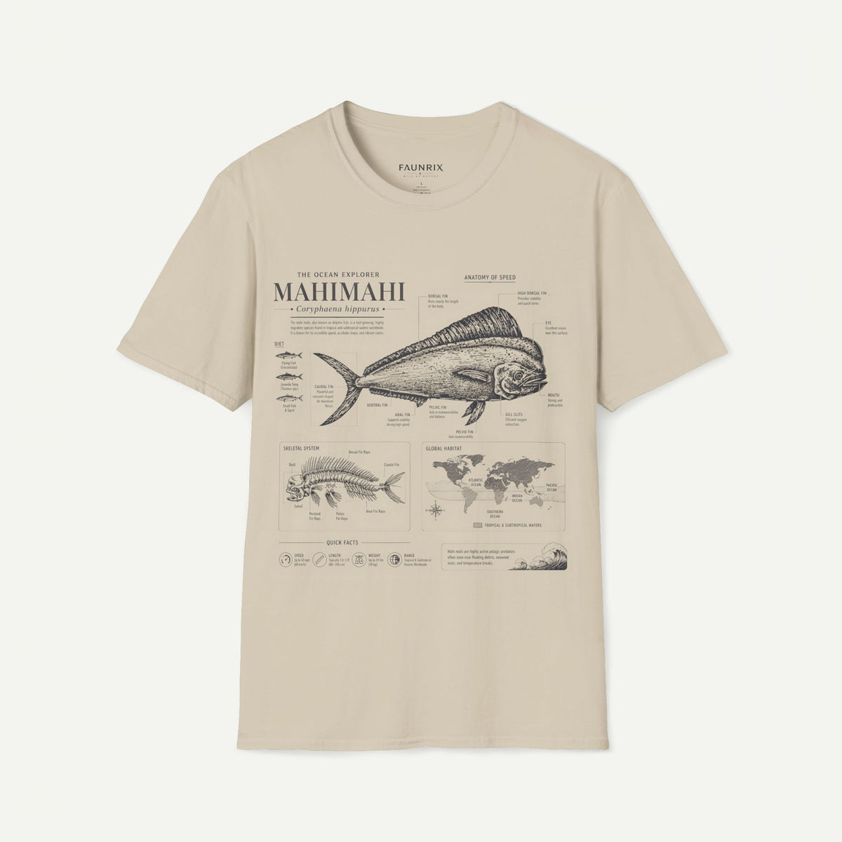 Mahi Mahi Fish Anatomy T-Shirt — Vintage Ocean Explorer Graphic Tee Main image