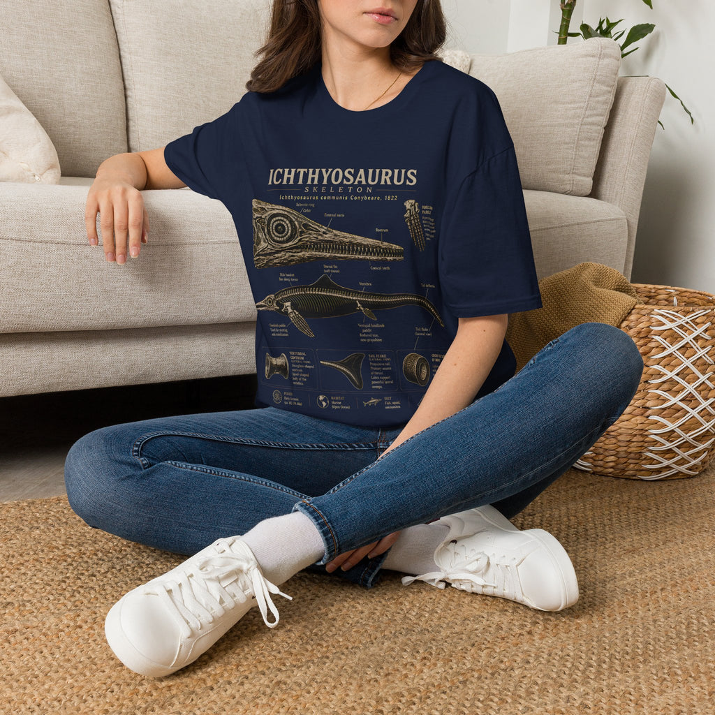 Ichthyosaurus Fossil Illustration T-Shirt