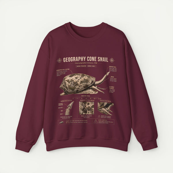 Geography Cone Snail Anatomy Sweatshirt