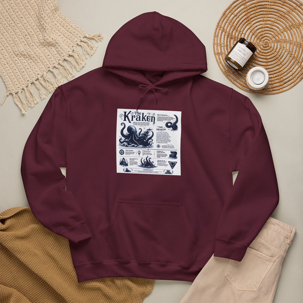 Kraken Nautical Hoodie – Vintage Sea Monster Diagram Sweatshirt