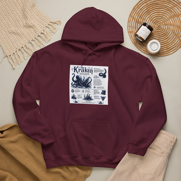Kraken Nautical Hoodie – Vintage Sea Monster Diagram Sweatshirt