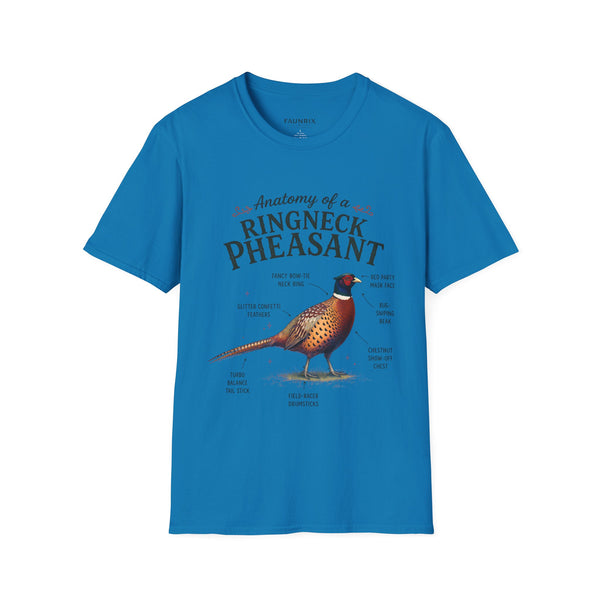 Ringneck Pheasant Anatomy T-Shirt — Illustrated Bird Diagram Tee