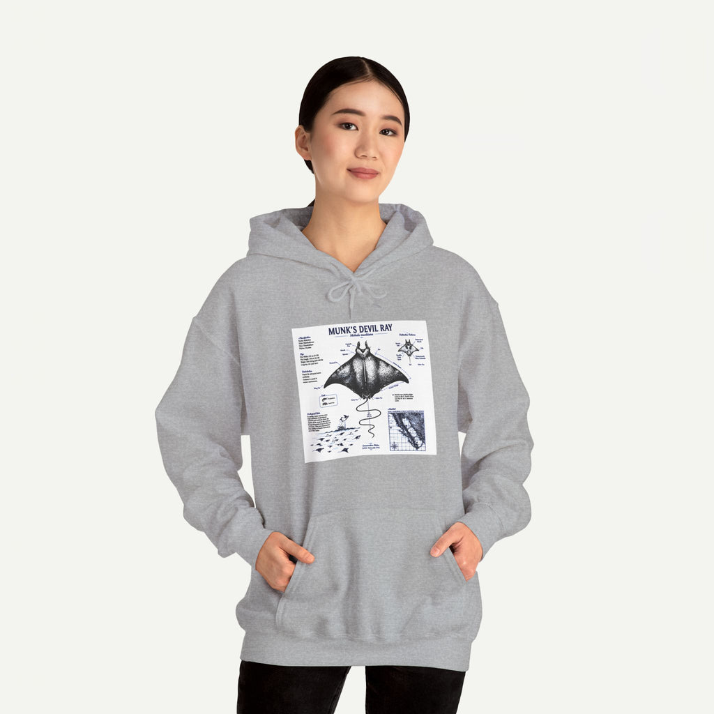 Manta Ray Anatomy Hoodie — Marine Life Graphic Pullover