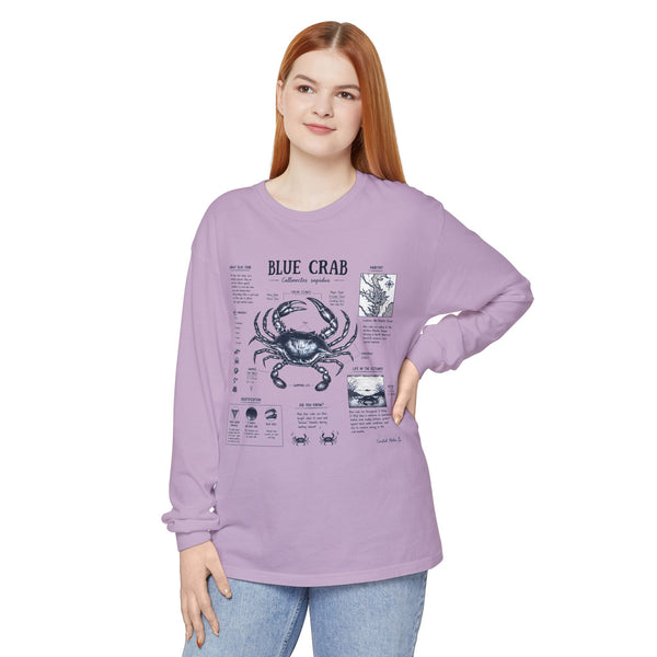 Blue Crab Anatomy Long Sleeve T-Shirt