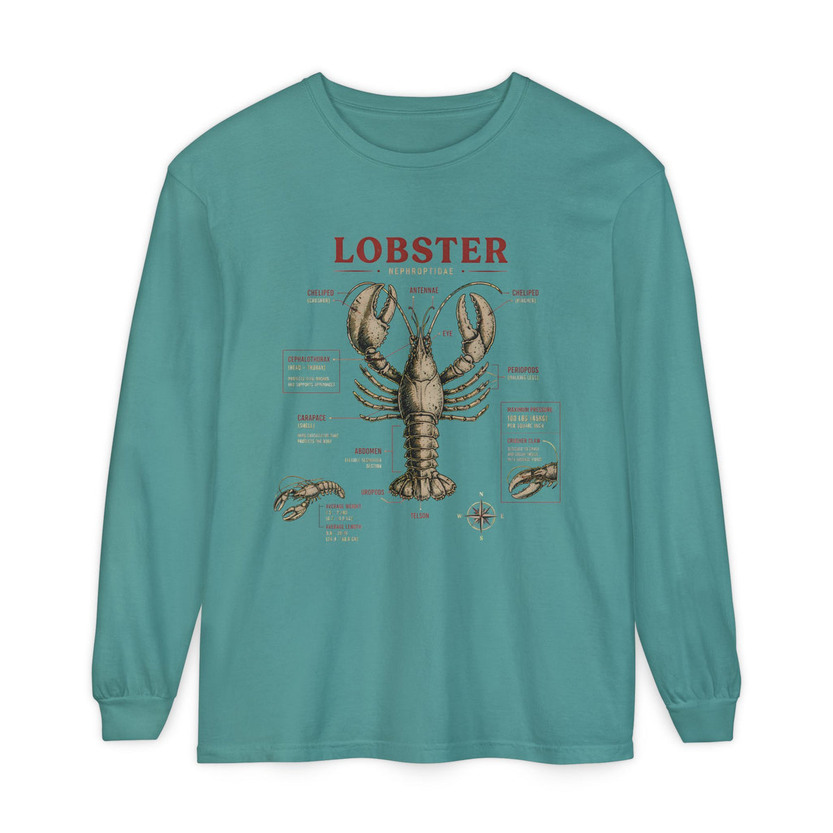 Lobster Anatomy Long Sleeve Tee