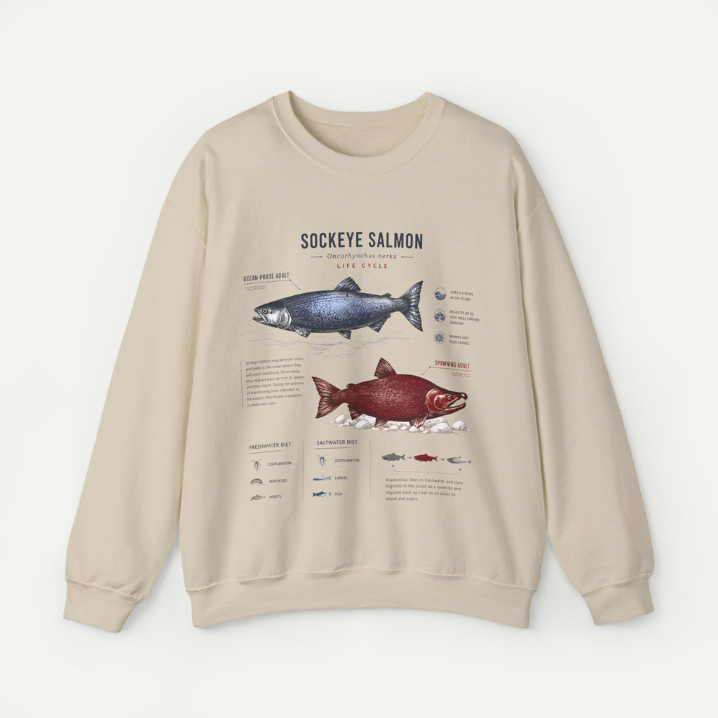 Sockeye Salmon Anatomy Sweatshirt — Fish Anatomy Graphic Crewneck