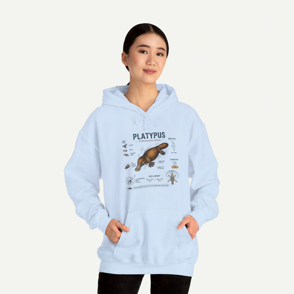 Platypus Anatomy Hoodie — Scientific Illustration Pullover for Nature Lovers