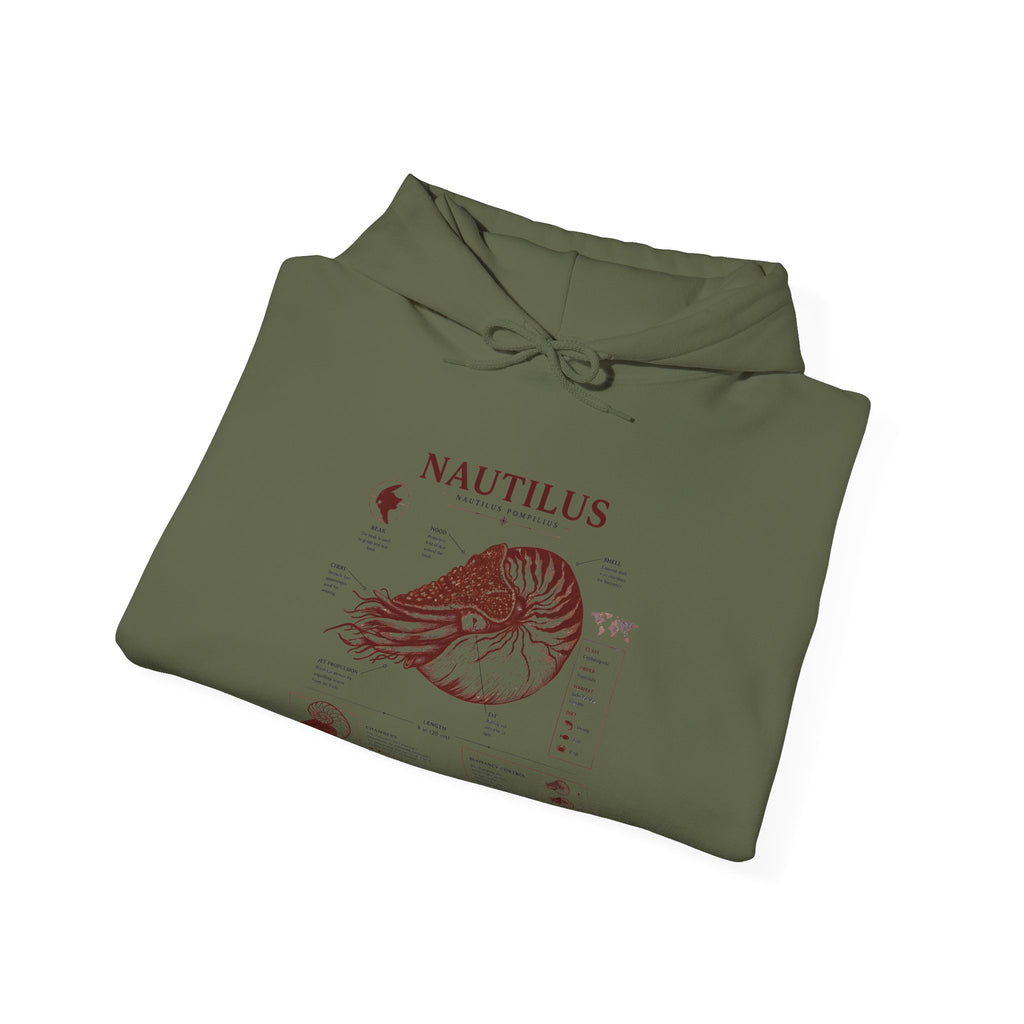 Nautilus Anatomy Hoodie – Vintage Scientific Shell Diagram Sweatshirt
