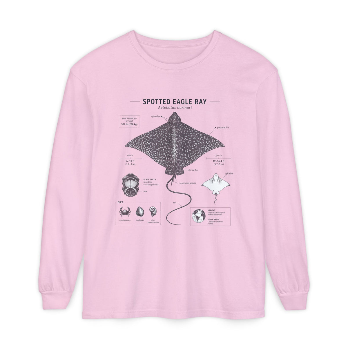 Spotted Eagle Ray Anatomy Long Sleeve Tee