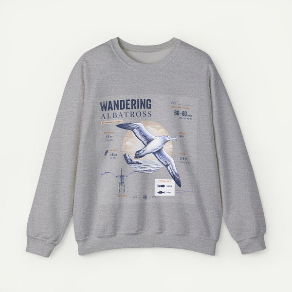 Wandering Albatross Anatomy Sweatshirt — Vintage Seabird Illustration