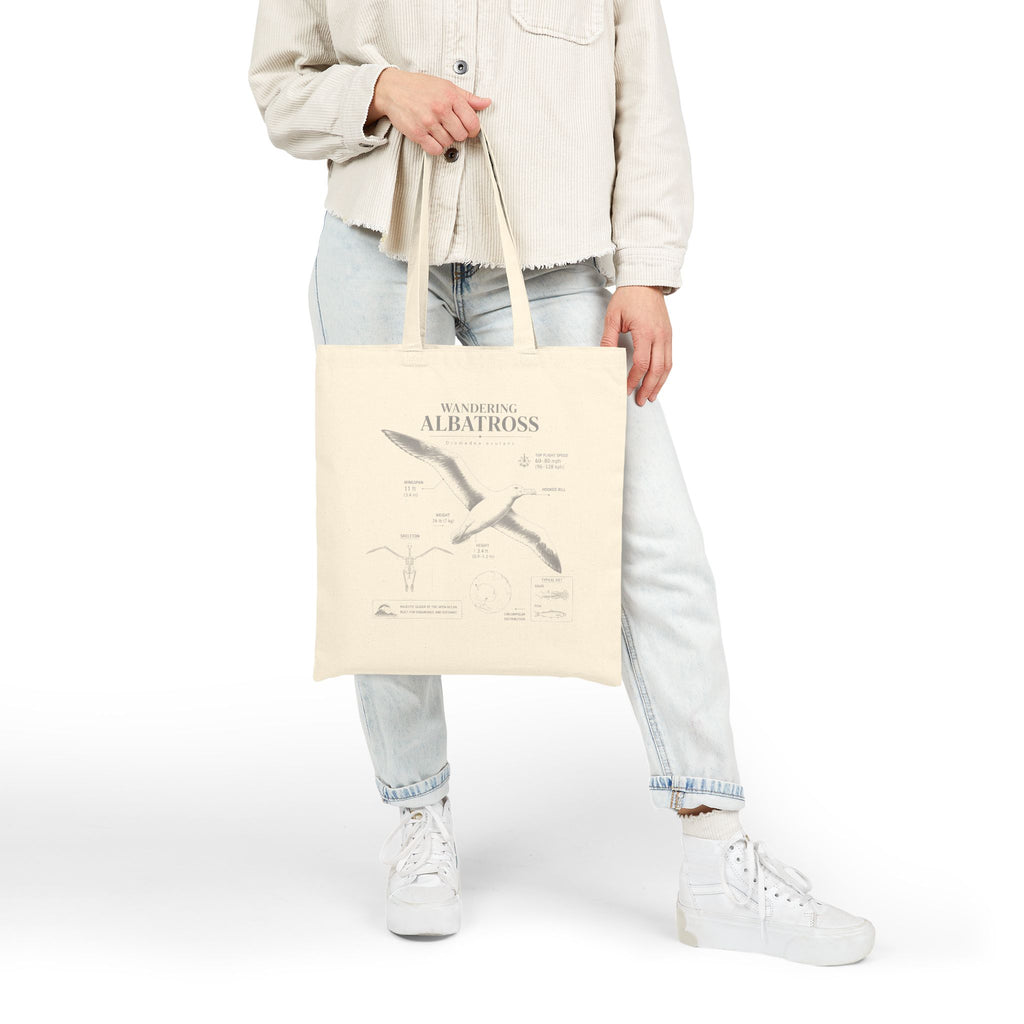 Albatross Anatomy Tote Bag — Vintage Seabird Canvas Beach Grocery Tote