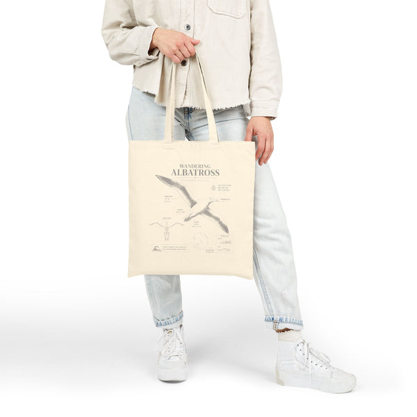 Albatross Anatomy Tote Bag — Vintage Seabird Canvas Beach Grocery Tote