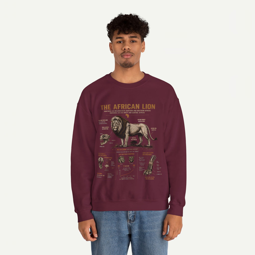 African Lion Anatomy Crewneck Sweatshirt