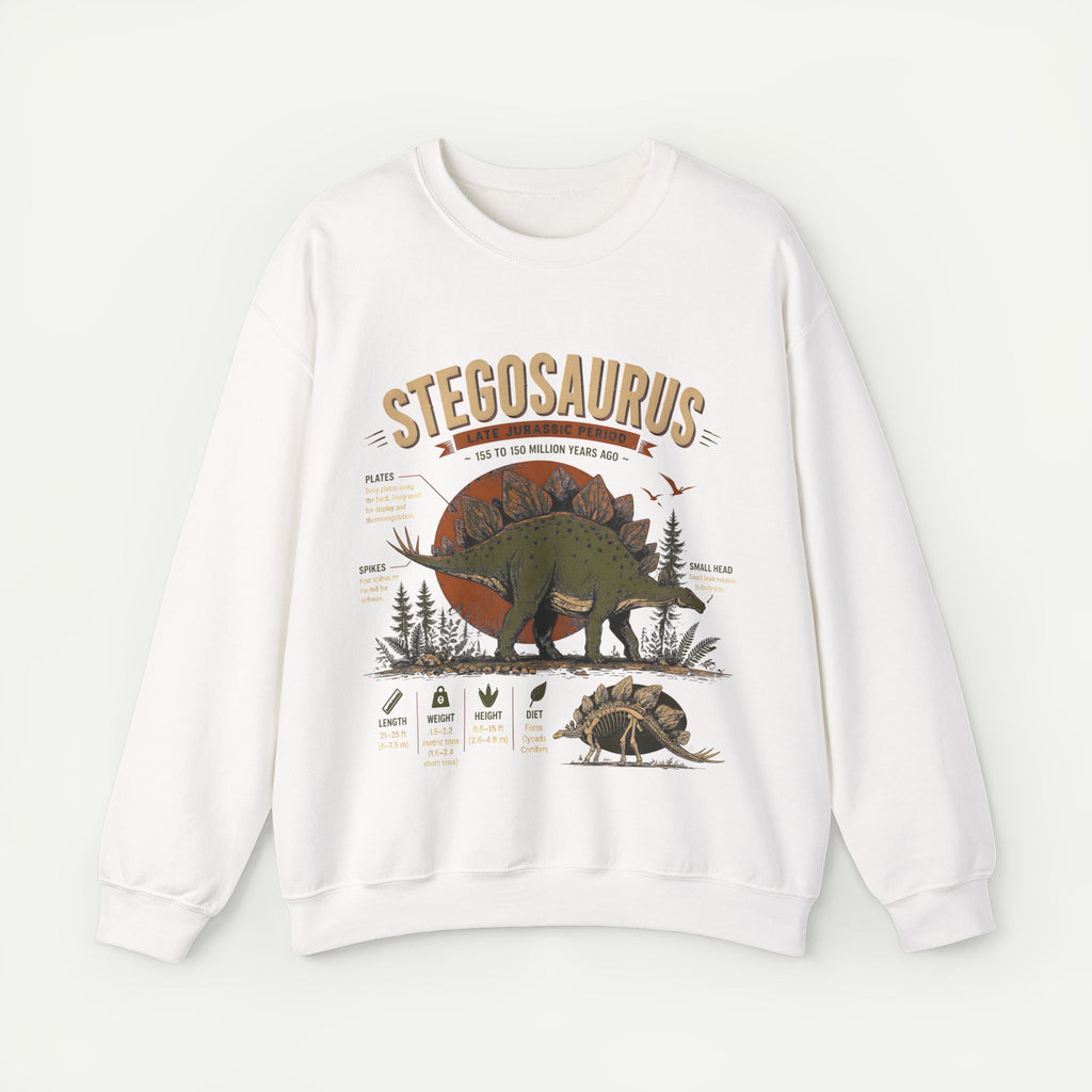 Stegosaurus Anatomy Sweatshirt — Vintage Dino Field Guide Graphic
