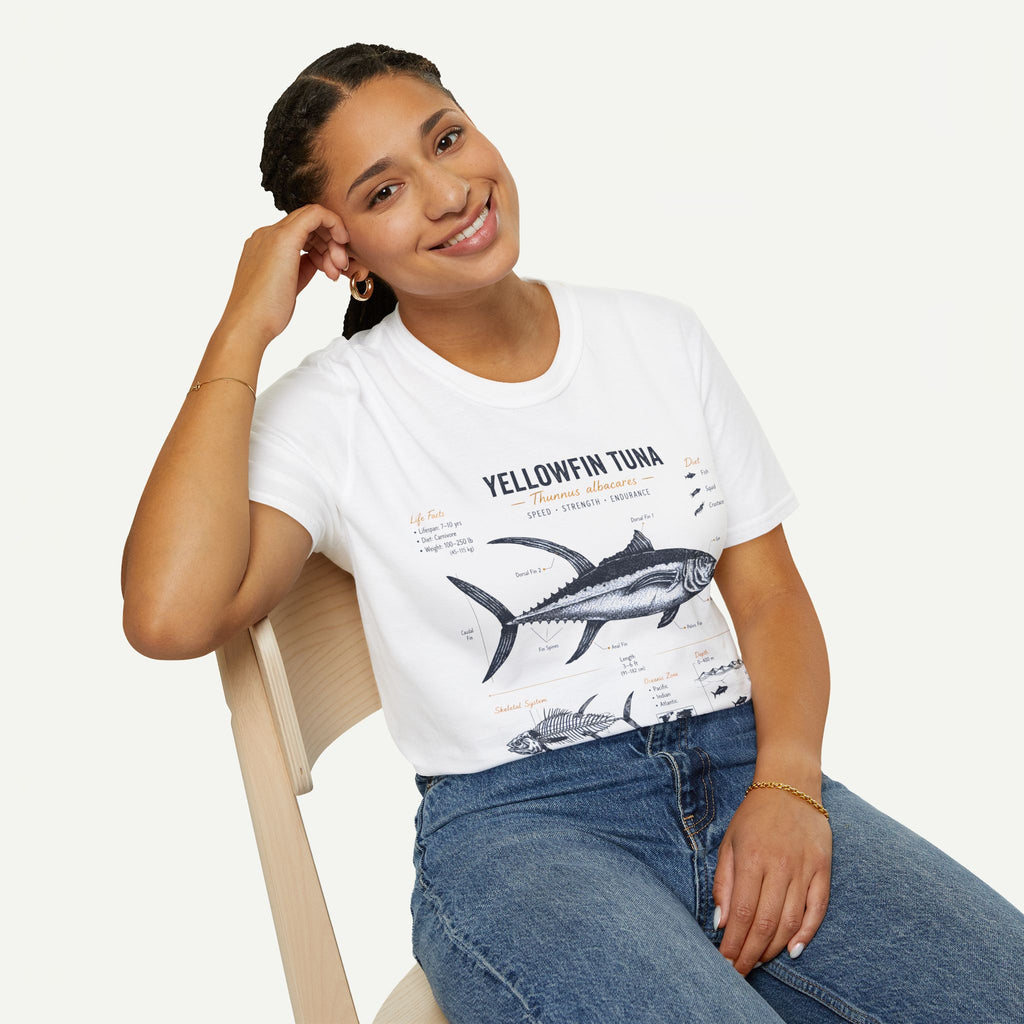 Yellowfin Tuna Anatomy T-Shirt — Vintage Fish ID Graphic Tee