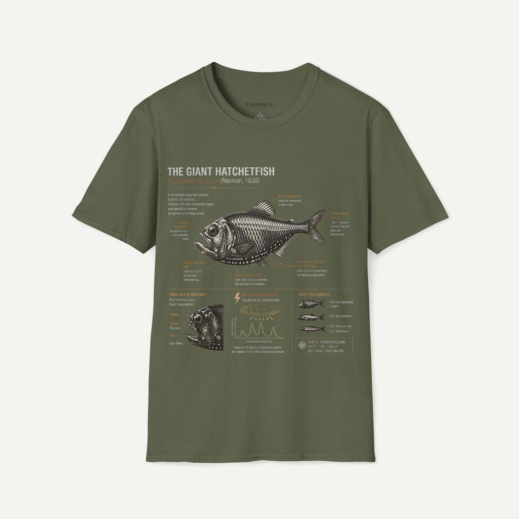 Hatchetfish Anatomy T-Shirt — Vintage Scientific Fish Diagram Tee