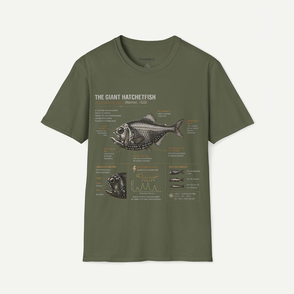 Hatchetfish Anatomy T-Shirt — Vintage Scientific Fish Diagram Tee