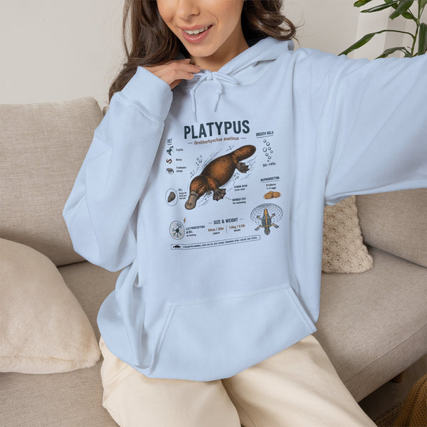 Platypus Anatomy Hoodie — Scientific Illustration Pullover for Nature Lovers