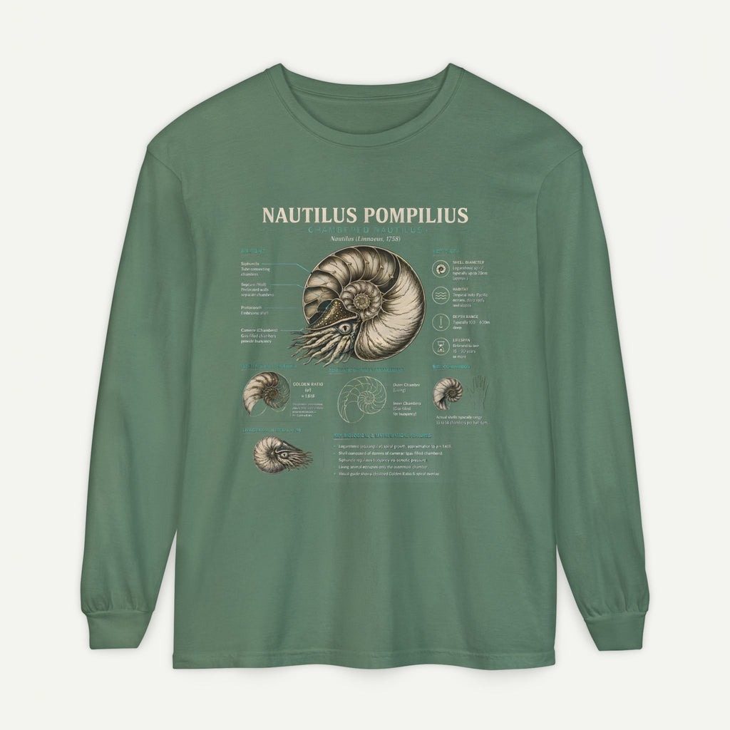 Nautilus Pompilius Anatomy Long Sleeve Tee — Vintage Marine Science Shirt