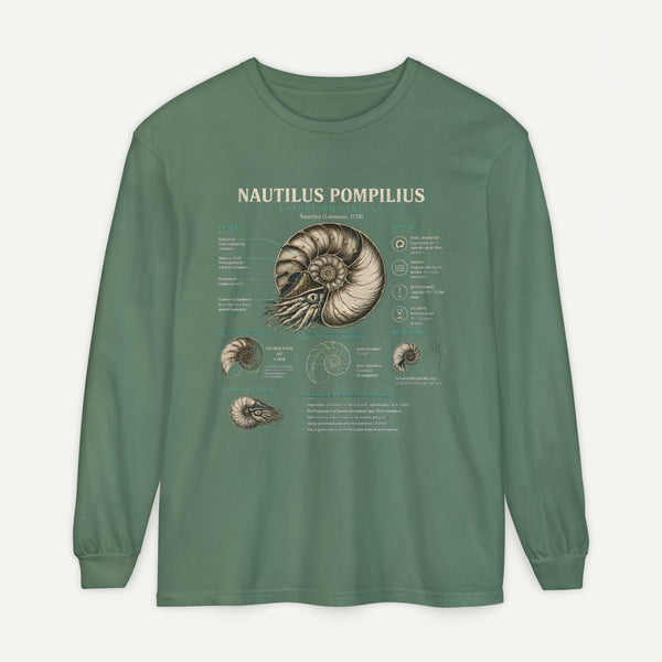 Nautilus Pompilius Anatomy Long Sleeve Tee — Vintage Marine Science Shirt