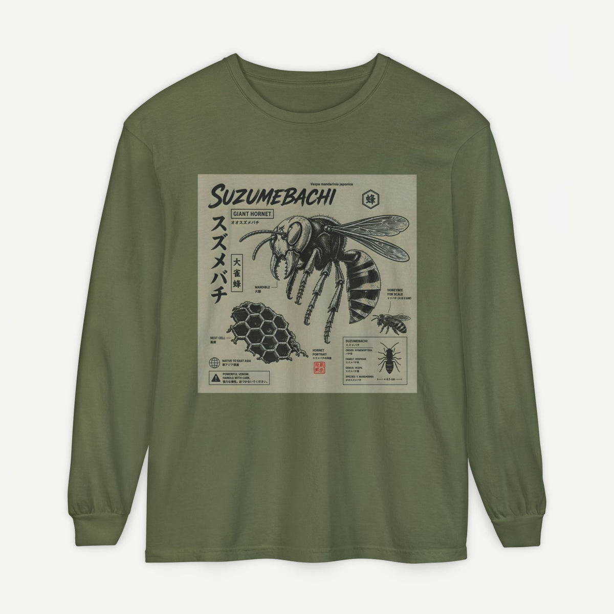 Suzumebachi Hornet Anatomy Long Sleeve Tee