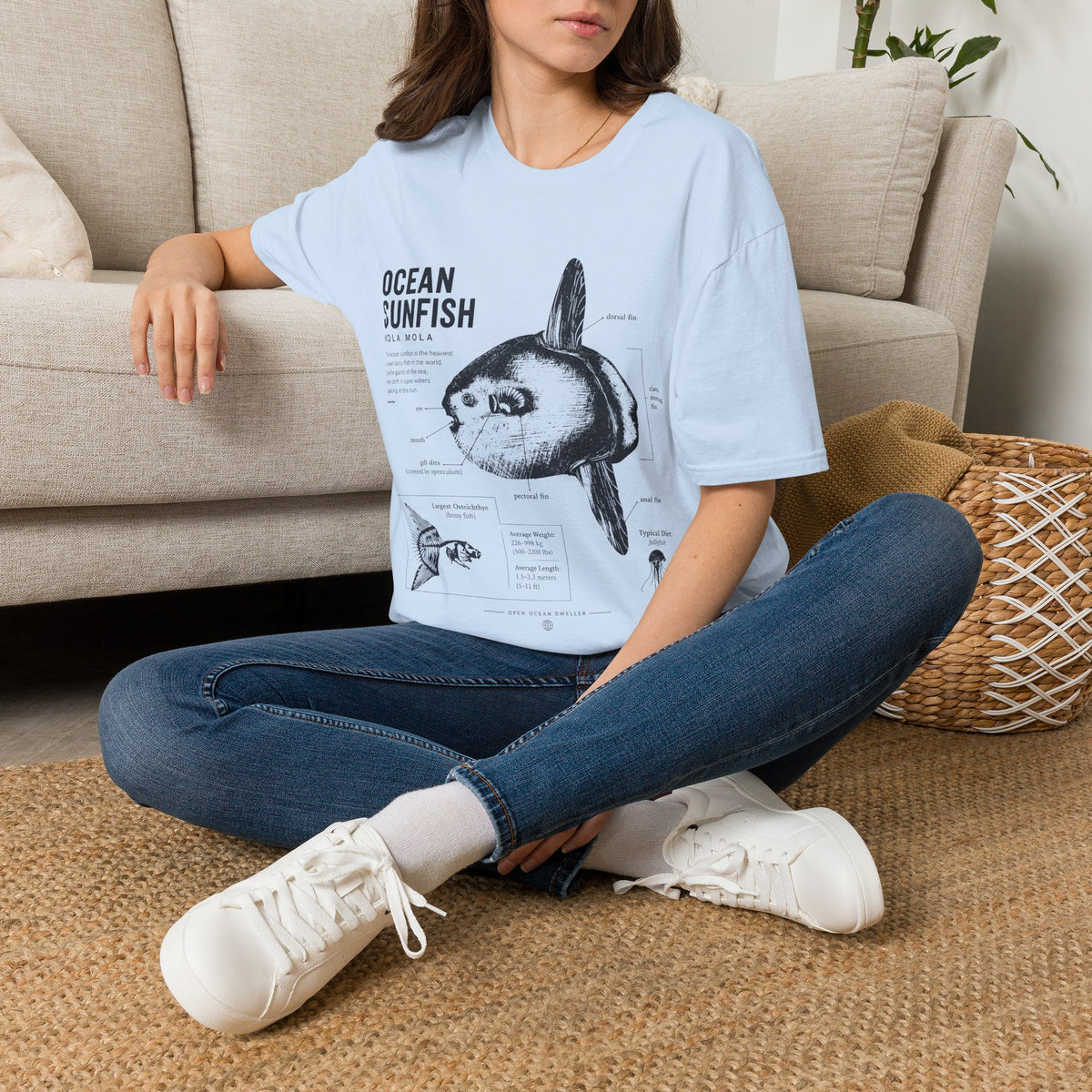 Sunfish Anatomy T-Shirt — Ocean Sunfish Graphic Tee for Marine Lovers