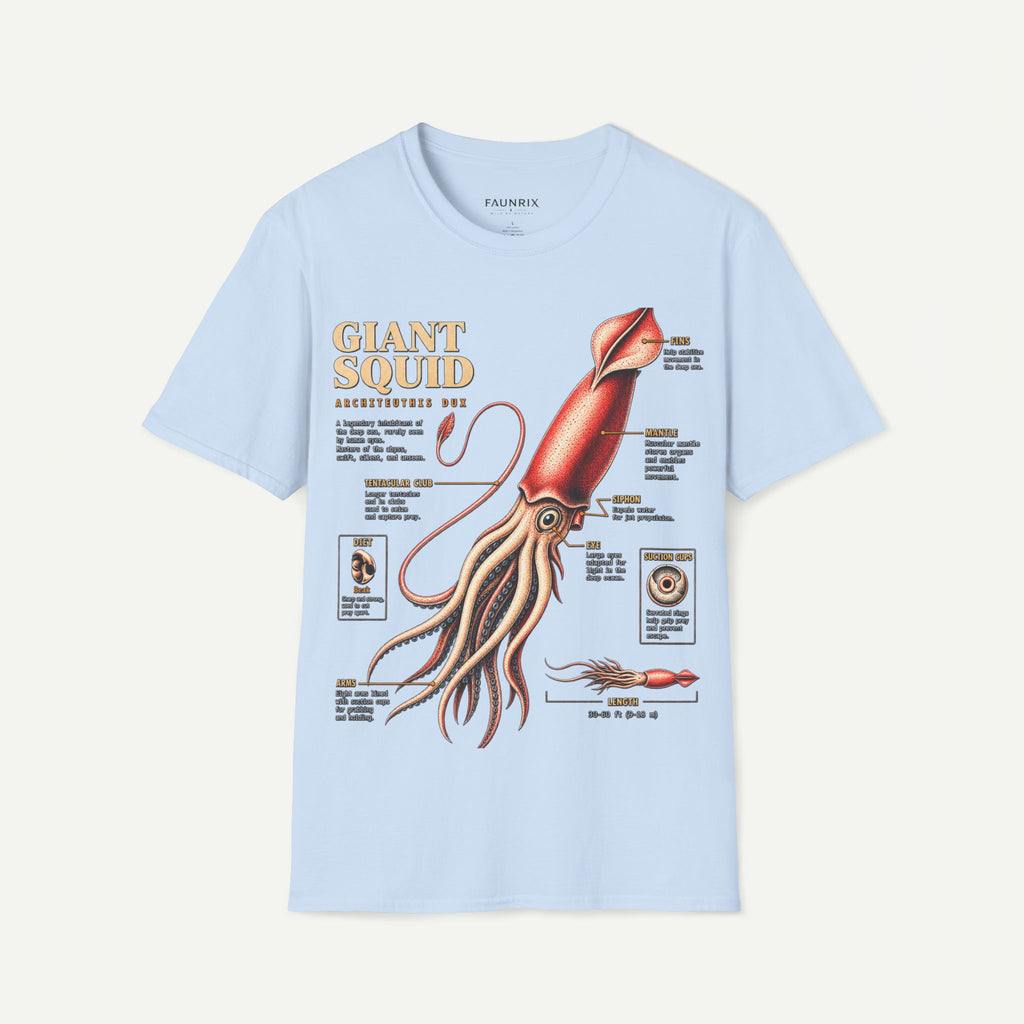 Squid Anatomy Graphic T-Shirt — 'Giant Squid' Vintage Scientific Illustration