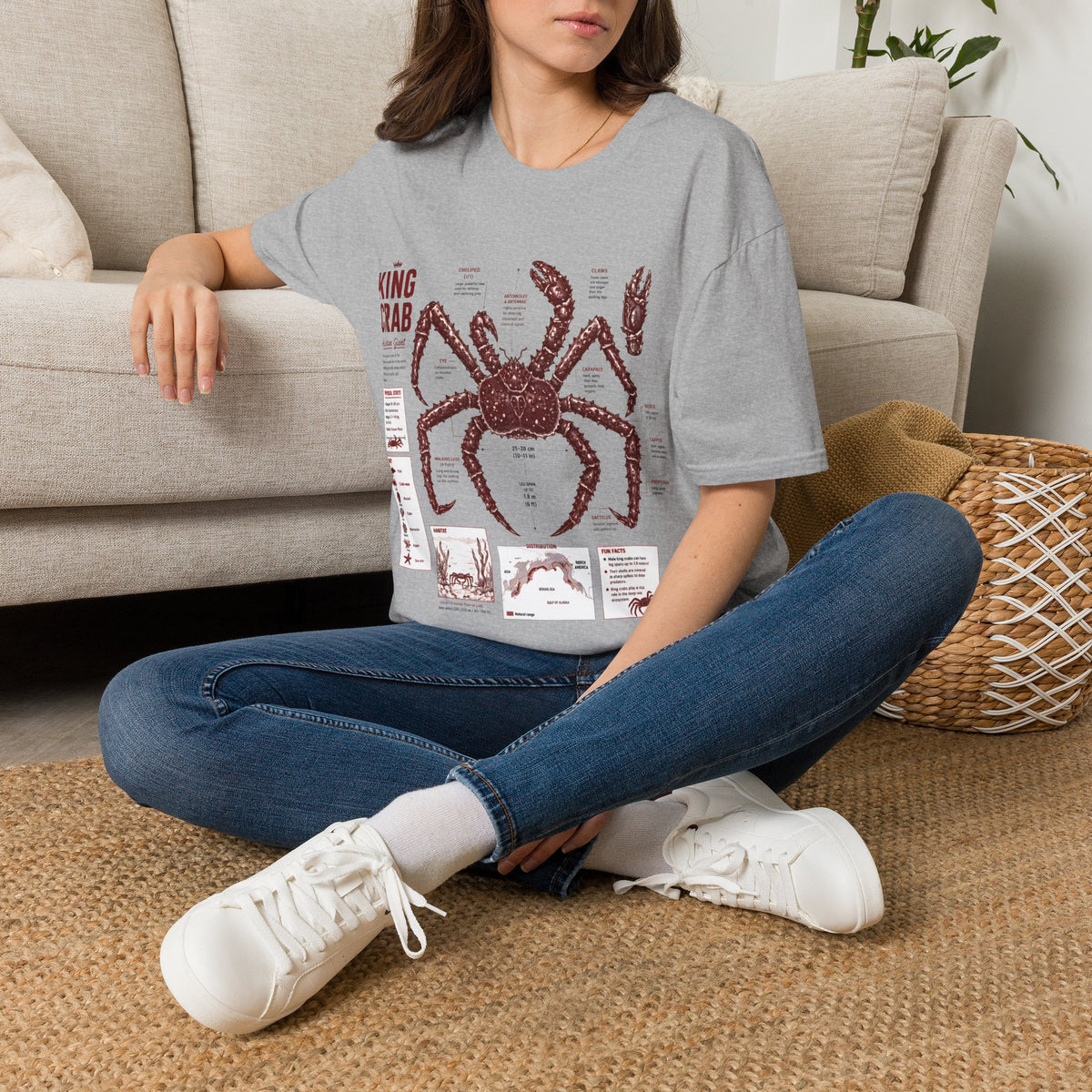 King Crab Anatomy T-Shirt — Vintage Seafood Diagram Tee