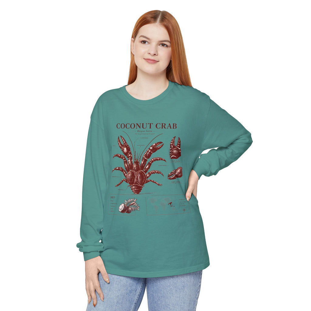 Coconut Crab Long Sleeve Tee — Vintage Marine Illustration