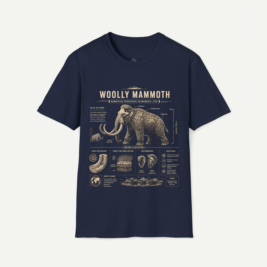 Woolly Mammoth Anatomy T-Shirt — Vintage Ice Age Graphic Tee
