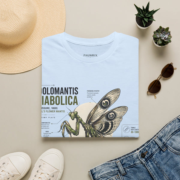 Praying Mantis Botanical Anatomy T-Shirt — Mantis Taxonomy Graphic Tee