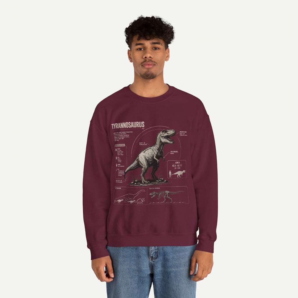 Tyrannosaurus Anatomy Sweatshirt — Vintage Dino Diagram Pullover