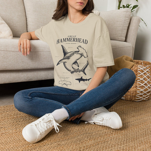 Hammerhead Shark Anatomy Tee — Vintage Great Hammerhead Graphic T-Shirt