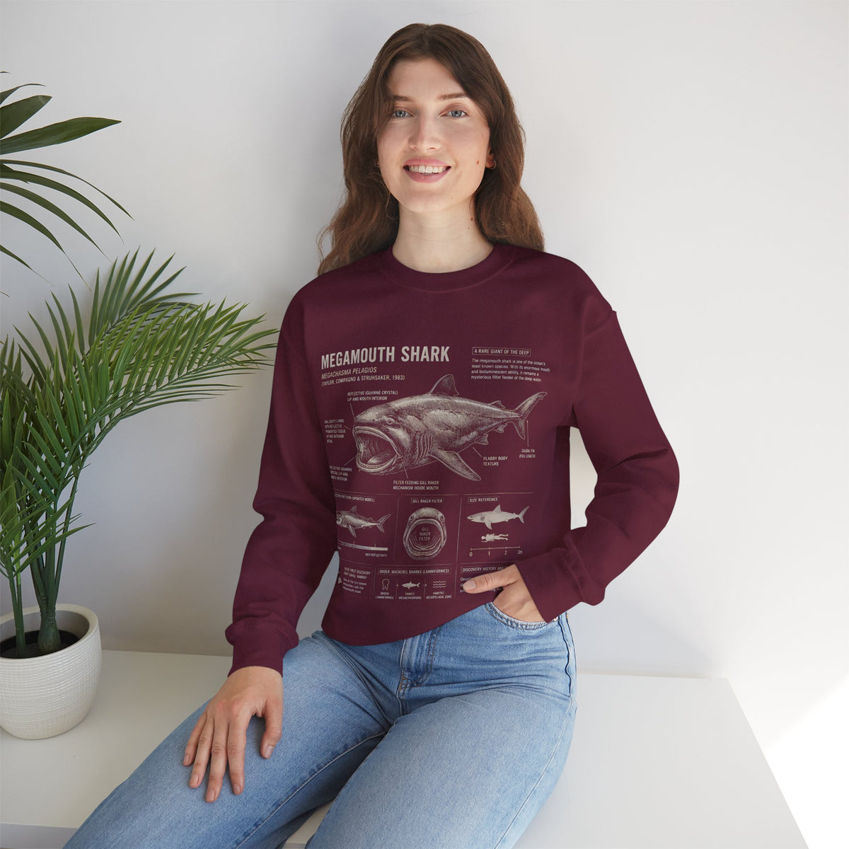Megamouth Shark Anatomy Crewneck Sweatshirt