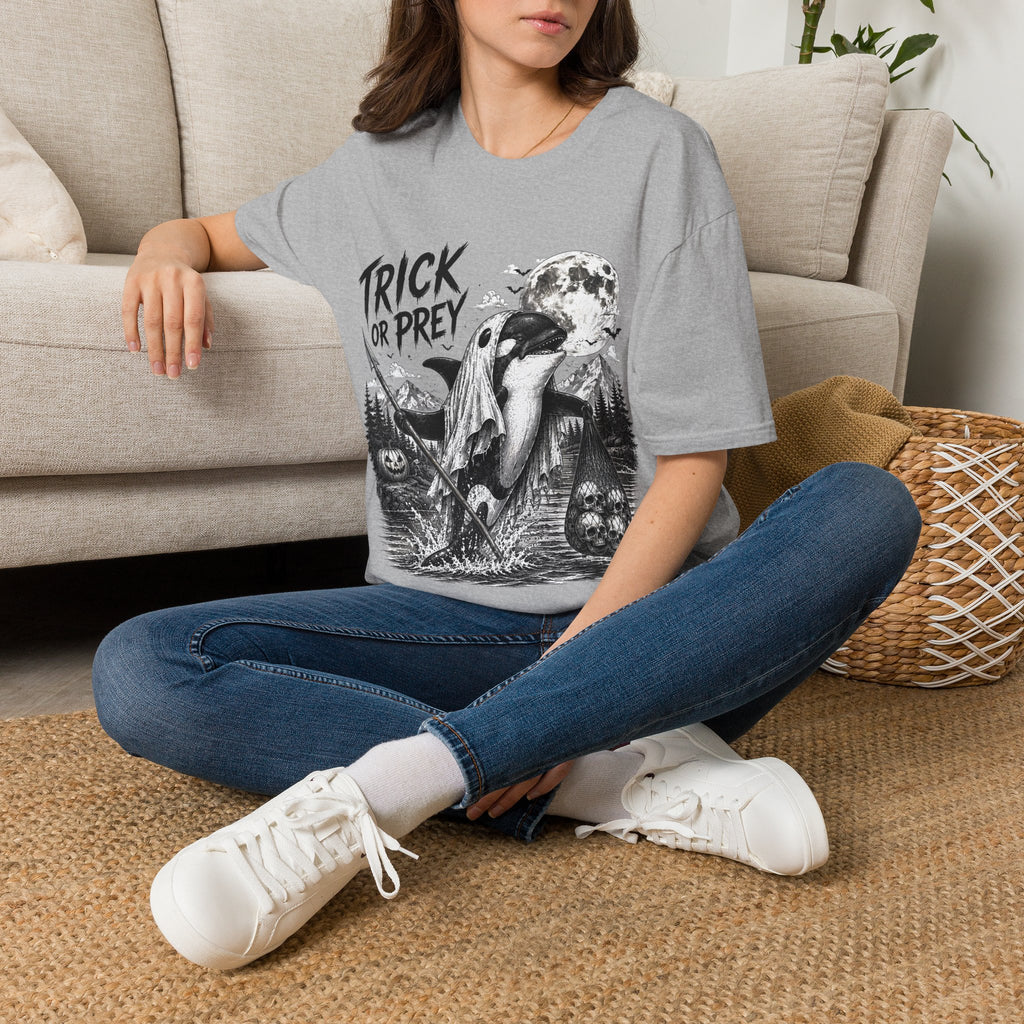 T-Shirt — Trick or Prey Halloween Orca Tee