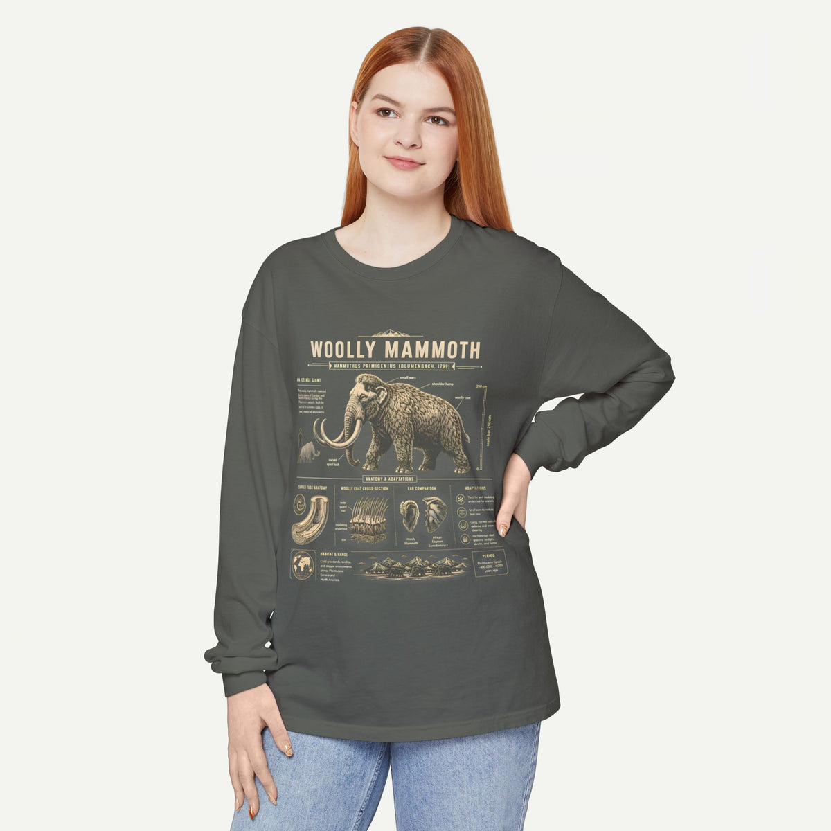 Woolly Mammoth Anatomy Long Sleeve Tee