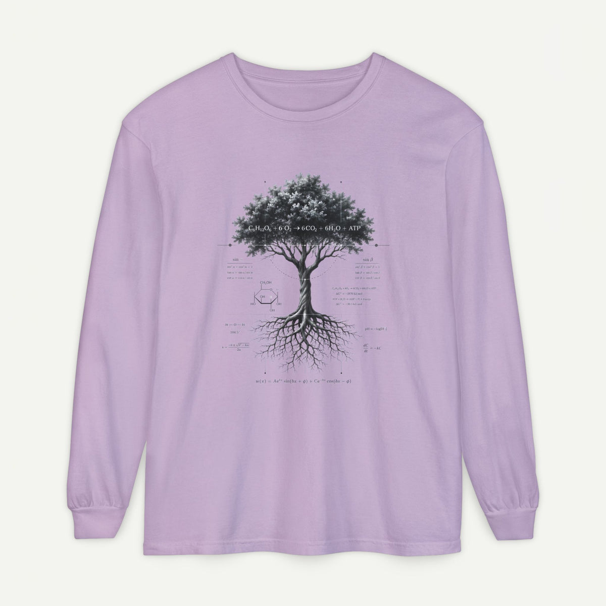 Long Sleeve T-Shirt — Botanical Tree of Life Illustration