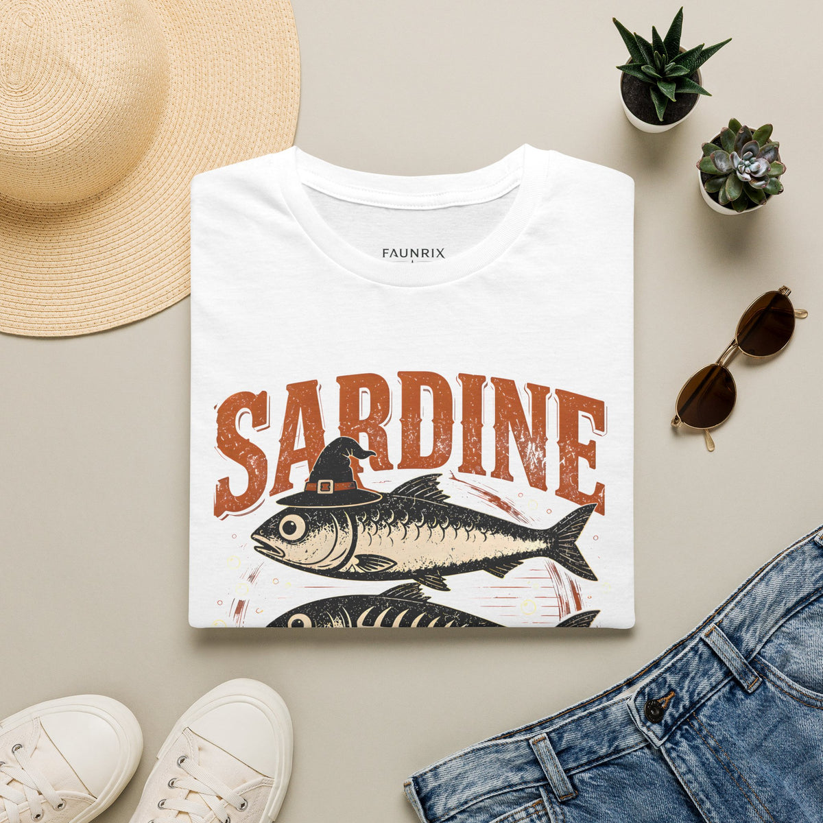 Sardine Vintage Fish T-Shirt — Retro Seafood Graphic Tee