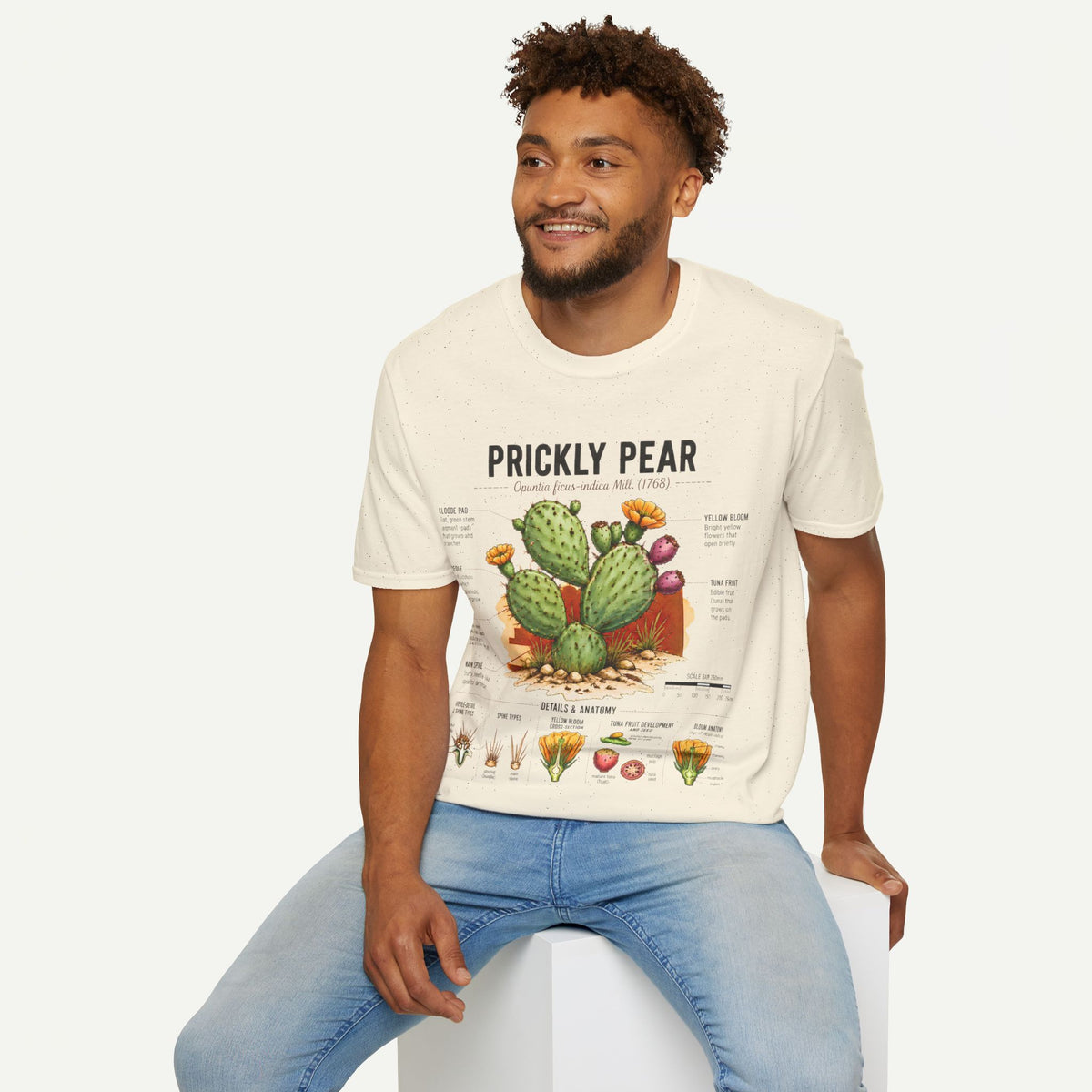 Prickly Pear Botanical T-Shirt — Vintage Cactus Illustration Tee
