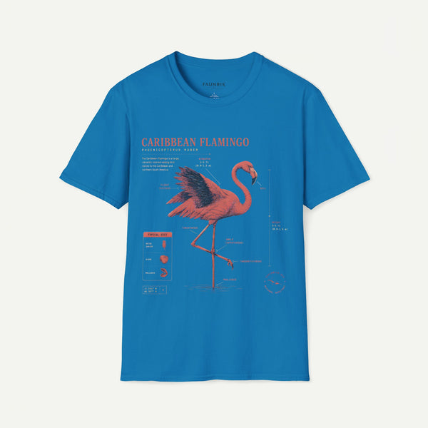 Flamingo Anatomy T-shirt — "Caribbean Flamingo" Vintage Tropical Tee